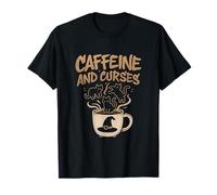 Caffeine and Curses Witch Zen Graffiti Coffee Design T-Shirt