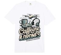 Caffeine and Drones Weekend Essentials Drone Pilot Comfort Colors Adult Heavyweight T-Shirt