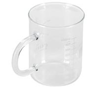 Caffeine Beaker Mug 16oz/450ml Borosilicate Glass Cup with Handle and Measuring Scale, Tea Coffee Mug for Coffee, Latte, Tea or Hot and Cold Beverage