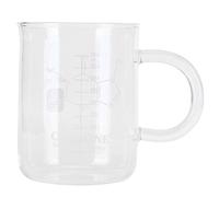 Caffeine Beaker Mug Caffeine Molecule Mug, 450ML16 Oz Borosilicate Glass Chemistry Mug Coffee Mugs with Handle and Measuring for Tea, Coffee, Latte, Hot and Cold Beverage
