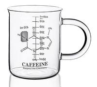 Caffeine Beaker Mug,Caffeine mug, Chemistry Mug 16 oz Borosilicate Glass Coffee Mugs,Coffee Mugs,Measuring for Coffee, Graduated Beaker Mug (450ml)