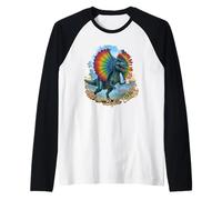 Caffeine Before Carnage" - Dilophosaurus Coffee Lover Design Raglan Baseball Tee