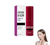 Caffeine Brightening Eye Cream Stick, Caffeine Eye Cream 8g for Dark Circles and Puffiness, Anti Aging Under Eye Cream with 360° Massage Ball to Reduce Eye Bags and Fine Lines (1Pc)