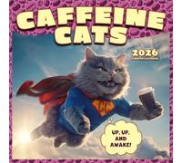 Caffeine Cats | 2026 12 x 24 Inch (Hanging) Monthly Square Wall Calendar | Plastic-Free | BrownTrout | Pets Funny Animals Feline