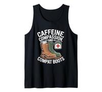 Caffeine Compassion and Combat Boots VA Nurse Tank Top
