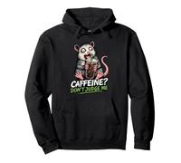 Caffeine Dont Judge Me Possum Coffee Chaos Cafe Humor Pullover Hoodie