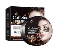 Cąffeine Eye Mąsķs for Dark Circles Puffy Eyes, Cǒllagen Booster, 60 Piece/box, Cąffeine Under Eye Gel Patches, Moisturizing Eyes Treâtment Mąsķs, Fades Skin Dryness and Fìnelines, for Her