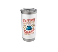 Caffeine Helps Me Sharp Composer Instrument Musician Stainless Steel Insulated Tumbler