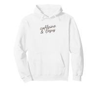 Caffeine & Jesus Funny Minimalist Faith Phrase Script Pullover Hoodie