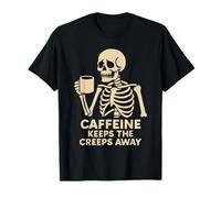 Caffeine Keeps The Creeps Away Halloween Party T-Shirt