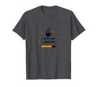 Caffeine Loading Coffee Lover Pixel T-Shirt, Men, Dark Heather Grey, XL