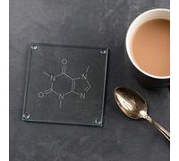 Caffeine Molecule Engraved Coaster/Coffee Molecule Chemistry Gifts For Teachers/Funny Coffee Coaster/Coffee Lovers Gift/Science Gifts For Adults
