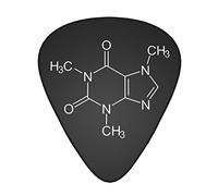 Caffeine Molecule Gamer Nerd Geek Science 12-Pack Guitar Picks, Includes Thin, Medium & Heavy Gauges 3 Sizes for Guitar Electric Acoustic Picks