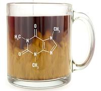 Caffeine Molecule - Glass Coffee Mug - Funny Coffee Mugs for Women and Men - Large 13oz Size in a White Gift Box - Great Coffee Gifts for Women & Men - Great Office Party, Boss, Friend Gift
