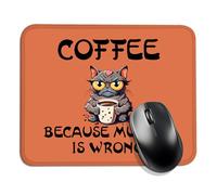 Caffeine Murder is Wrong, Funny Mouse Pad (Square), Comfortable and Non-Slip, Suitable for Cat Lovers, Cat Owner Gifts, Suitable for Men/Women