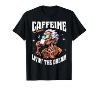Caffeine Queen Coffee Lover Retro Bold Woman Graphic T-Shirt