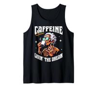 Caffeine Queen Coffee Lover Retro Bold Woman Graphic Tank Top
