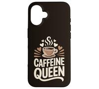 Caffeine Queen Coffee Typography Design Case for iPhone 16