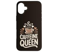 Caffeine Queen Coffee Typography Design Case for iPhone 16 Plus