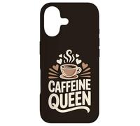 Caffeine Queen Coffee Typography Design Case for iPhone 17