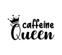 Caffeine Queen Lettering and Coffee Quote Wall Stickers 54.4x98.9cm It Won't Fall Off Black