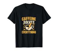 Caffeine Solves Everything Lightning Coffee Graphic T-Shirt
