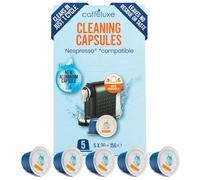 Cafféluxe Coffee Machine Cleaning Capsules - Nespresso Compatible Cleaner Pods - Aluminum Descaling Capsules for One-Cycle Cleaning with No Residue or Aftertaste (5 Pack)