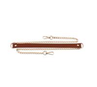 CaFfen Bag Chain 120cm Long PU Leather Shoulder Strap Gold Metal Messenger Bag Chain Fashion Women Handbag Belt Handle Chain Strap(Brown)