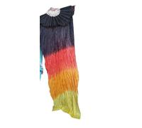 CaFfen Silk Belly Dance Fan Silk Fan Veils For Belly Dance Sexy 180 Cm Long For Dancer Show On The Stage(Black,XL)