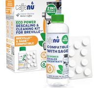 Caffenu Compatible Descaling Solution and Cleaning Tablets for Sage and Breville Coffee Machines, 200ml Descaler and 10 Tablets for Removing Limescale for better Coffee Quality