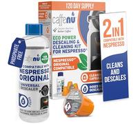 Caffenu Nespresso Original Compatible Descaler Kit 200ml & 4 Cleaning Pods | (2 Descaling Uses + 4 Cleaning Uses) Oils, Residue & Limescale Remover - For Hotter and Better Tasting Coffee