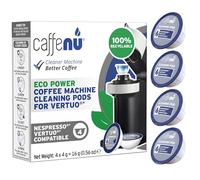 Caffenu Nespresso Vertuo Compatible Cleaning Pods - Coffee Machine Cleaner | (4 Uses) Cleaning Capsules - Removes Oils, Residue & Odours from Brewing Chamber, Nozzle & Spout - Improves Coffee Taste