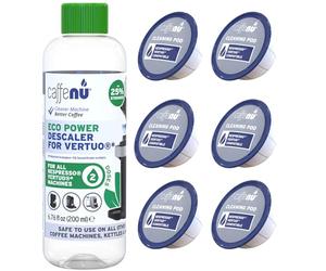 Caffenu Nespresso Vertuo Compatible Descaler Kit 200ml & 4 Cleaning Pods