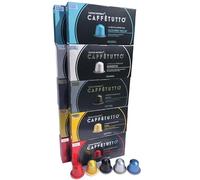 Caffètutto VARIETY PACK 2-100 Italian Nespresso Compatible Coffee Pods - Mixed Selection - 20 Rosso 20 Oro 20 Nero 20 Argento & 20 Azzurro Decaf (100 Caffetutto Aluminium Nespresso Coffee Capsules)