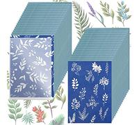 Caffney 24pcs/40pcs Sun Print Paper Kit with Acrylic Panel 5.8x8.3" A5 Sun Printing Art Paper Sensitivity Nature Printing Paper Solar Activated Cyanotype Papers for Kids Adults DIY Crafts(40pcs)