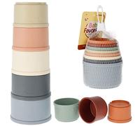 Caffney 8pcs Stacking Cup Toys for Kids Safe Multifunctional Nesting Cup Toy Education Develop Building Cup Toy Color and Size Recognition Baby Bathing Toy Smooth Edge Stacking Cups for 6 Month+ Boys