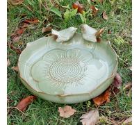 Caffney Ceramic Bird Bath for Outside,Weather Resistant Bird Bath Bowl Only Vintage Birdbath for Outdoors Garden Tabletop Deck Balcony and Lawn