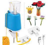 Caffney French Knitting Machine Electric i-Cord Knitting Machine Efficient Automatic I Cord Knittings Machines Knittings Mill Cords Yarn Knitter for Beginner Present(Blue)