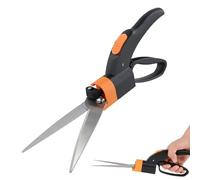 Caffney Grass Shears Ultra-Sharp Grass Cutter with 360 Degree Swivel Blades Stainless Steel Hand Lawn Scissors Multifunction Gardening Shears Plant Cutting Scissors for Flower Beds Grass Sidewalks HHD