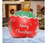 Caffney Inflatable Christmas Ball 23.6 Inch Giant PVC Christmas Blow up Ball Red Reusable Inflatable Decorated Ball Indoor Outdoor Christmas Party Decoration for Yard Porch Garden Poo(Christmas Tree)