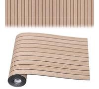 Caffney PVC Slat Wall Panel Peel and Stick,118 x 15.7inch Artificial Wood Slat Panel Self Adhesive Soundproof 3D Wallpaper for Home Office(Dark brown-1 volume-Fishbone pattern)