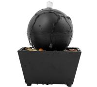 Caffney Tabletop Fountain with Light Battery/USB Operated Mini Indoor Water Fountain Feature Zen Meditation Fountain Decor Sound Relaxation Fountain Ornament for Table Office Home Bedroom(black)