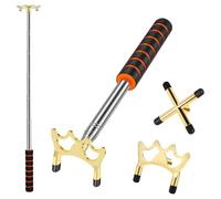 Caffney Telescopic Snooker Cue Stick Bridge, 12.8-60 Inches Retractable Billiards Cue Stick Bridge with 2 Removable Brass Bridge Head, Snooker Pool Rest Stick, Pool Table Accessories