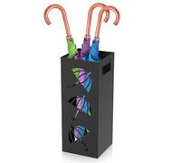 Caffney Umbrella Stand Metal Umbrella Holder Bin with Handle Hollowed Square Walking Cane Organizer Rack Home Office Decor for Home Office Entryway(black,square)