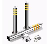 CAFIEDR 2 4 6 8 Pack Traffic Delineator Post Cones Stainless Steel, 24in 30in 35in 44in Removable Metal Security Post Bollard Parking Barriers, Commercial Safety Divide(H 75cm/30inch 2 pack)