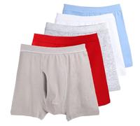 CAFIEDR 5 Pack Seniors Men Boxer Briefs Underwear Cotton Shorts Soft Loose Panties Middle Elderly Men Underpants (5pcs XL/X)