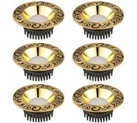 CAFIEDR 6 Count12W14W16W18W Brass Spotlight with Hand Drawn Auspicious Clouds Can Lights 4in 5in Led Recessed Downlight Round Gold Finish Ceiling Panel Light,16w6000k -12w-4000k