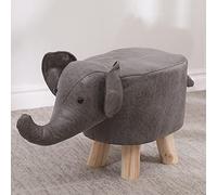 CAFIEDR Animal Footstools,Cute Faux Leather Ottomans with Solid Wood Frame,Soft Upholstered Foot Rest Stool for Bedroom Living Room-Decor-Elephant c 30x23x30cm,Elephant a30x23x30cm