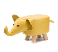 CAFIEDR Animal Footstools,Cute Faux Leather Ottomans with Solid Wood Frame,Soft Upholstered Foot Rest Stool for Bedroom Living Room-Decor-Elephant c 30x23x30cm,Yellow Elephant30x23x30cm
