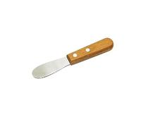 CAFIEDR Butter Knife Multifunctional Kitchen Cutlery Wood Handle Sandwich Cream Mini Size with Jagged Bread Butter Spatula(with serrations)